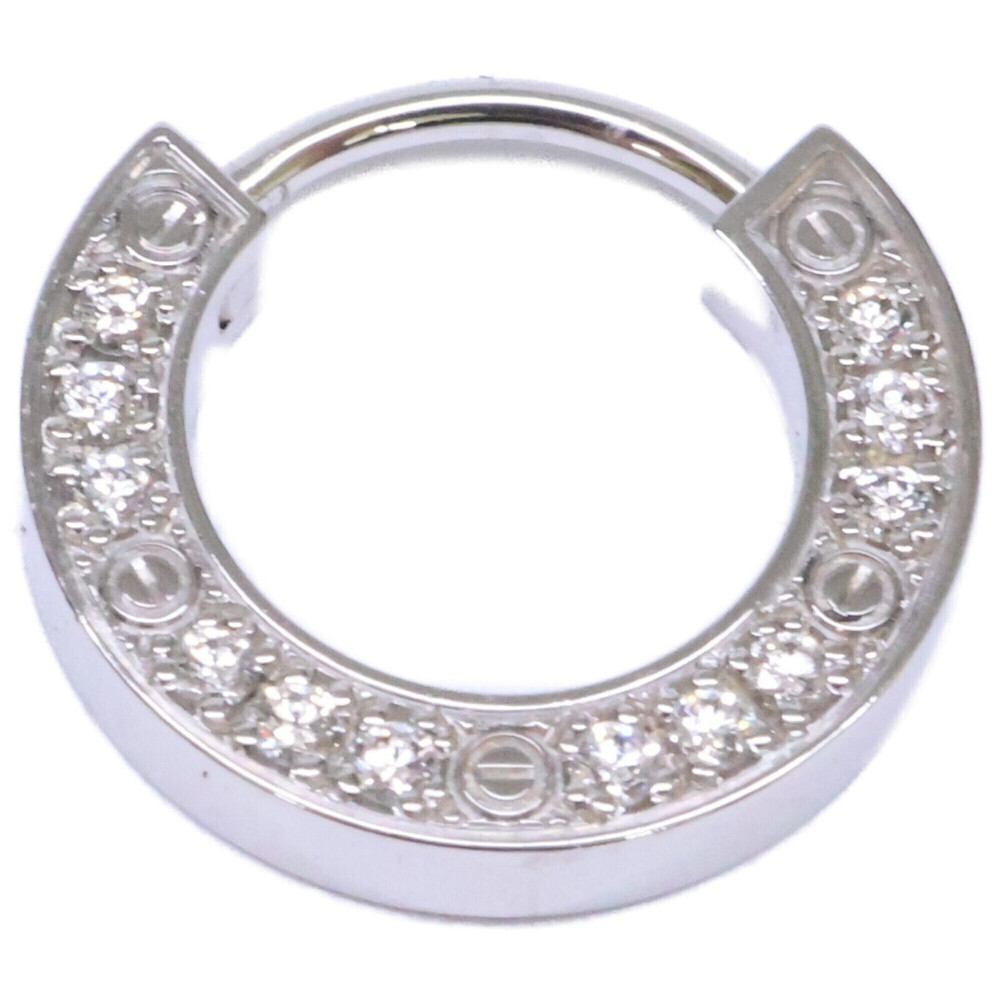 Cartier B8301424 750WG LOVE Single Earring with 0.05ct 12-Pave Diamonds, Whit...